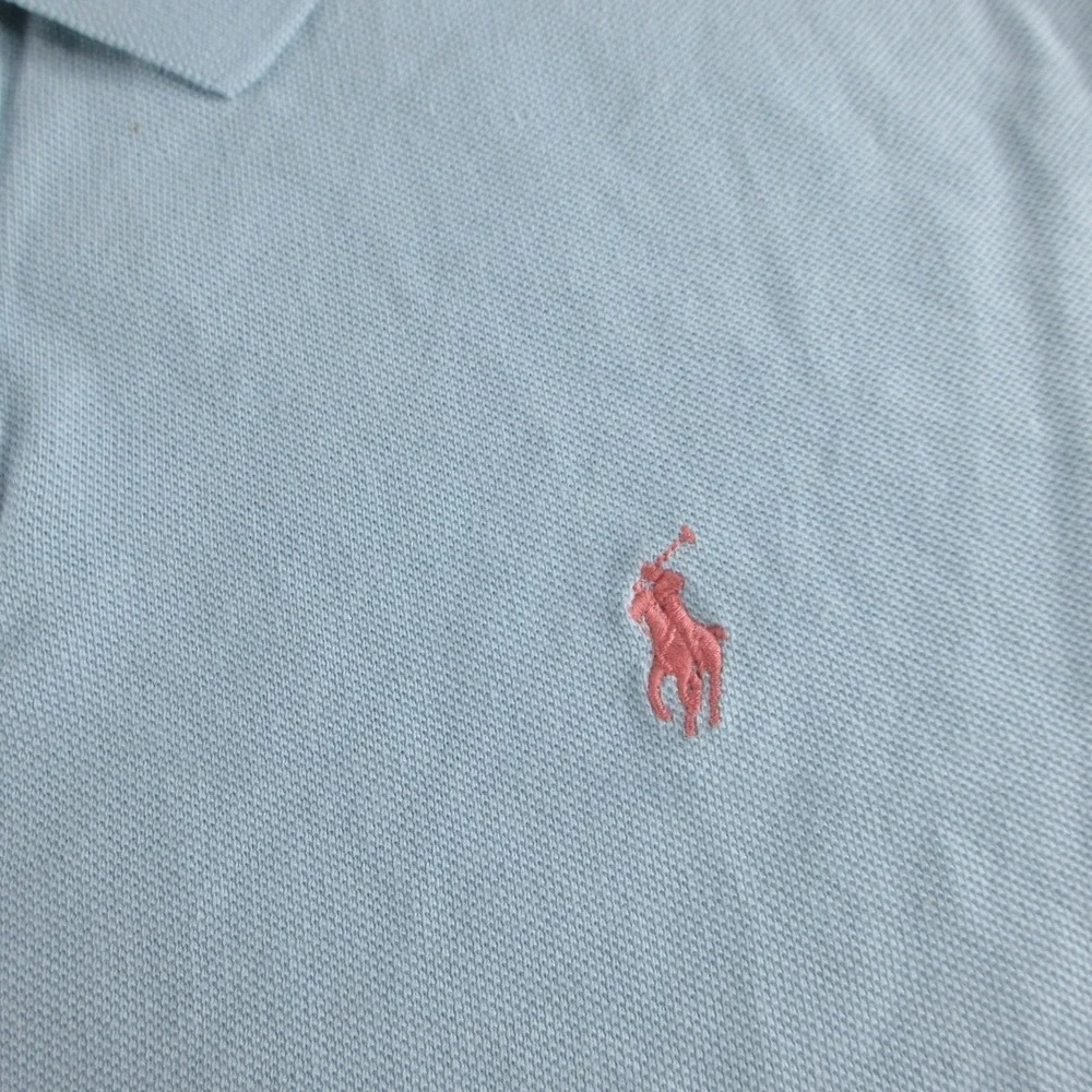 Polo‎ Ralph Lauren Shirt Men XL Teal Button Up Short Sleeve Pony Custom Fit